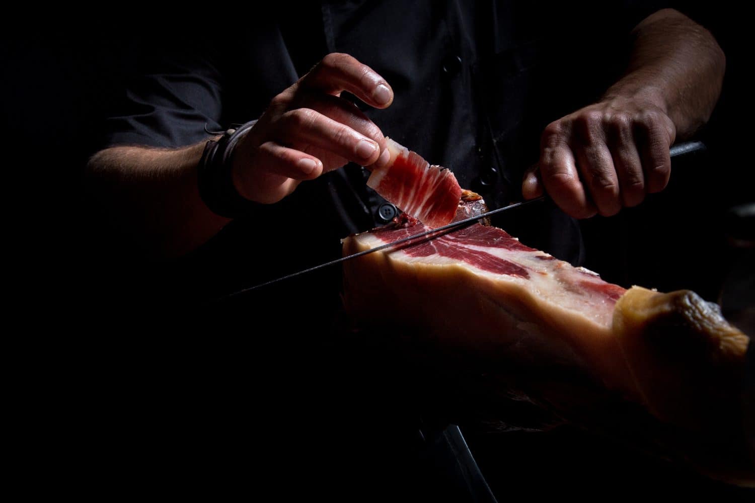 Iberian ham cutter, Iberian ham cutter on a black background