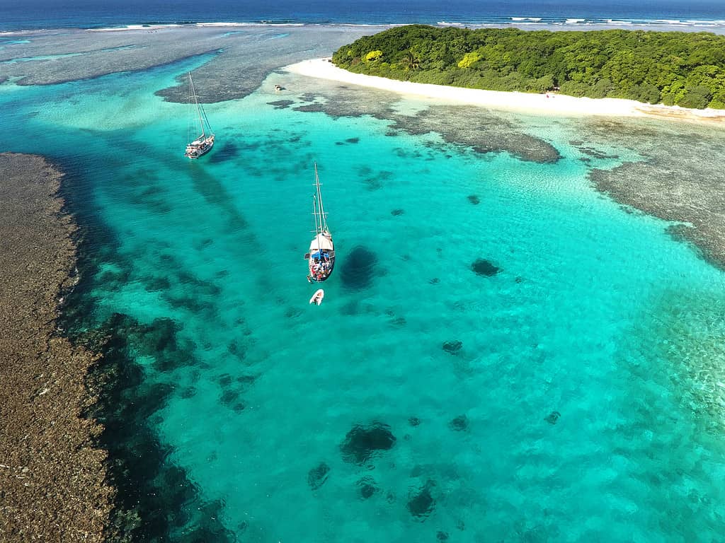 Aerial view Tonga Island Manihiki Vava'u