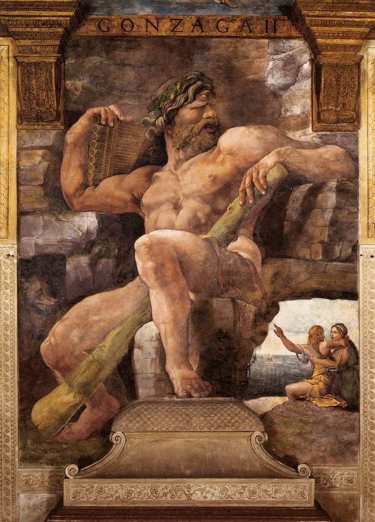 Giulio Romano painting of Polyphemus between 1526 and 1528