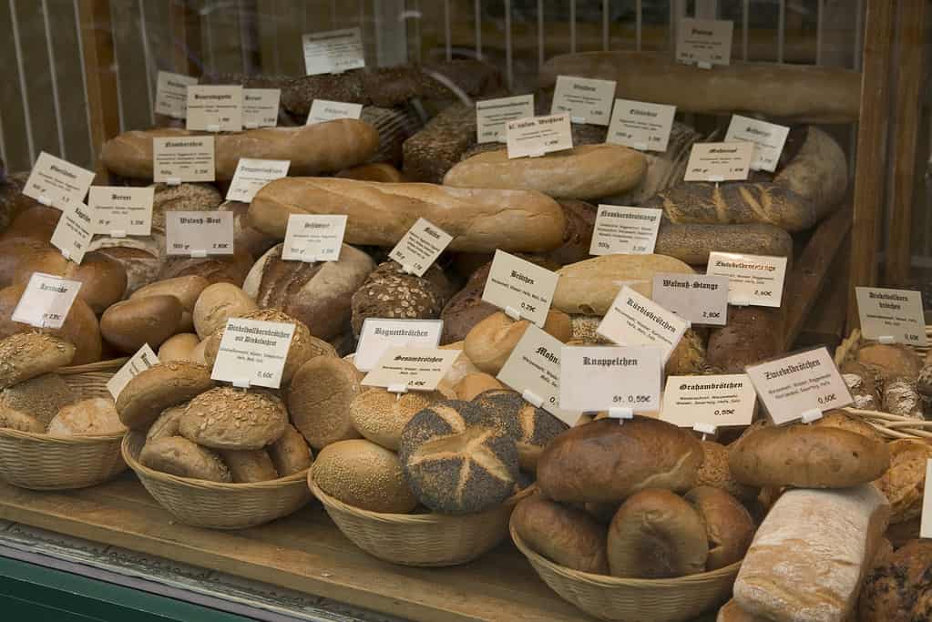 Selection of bread in Germany