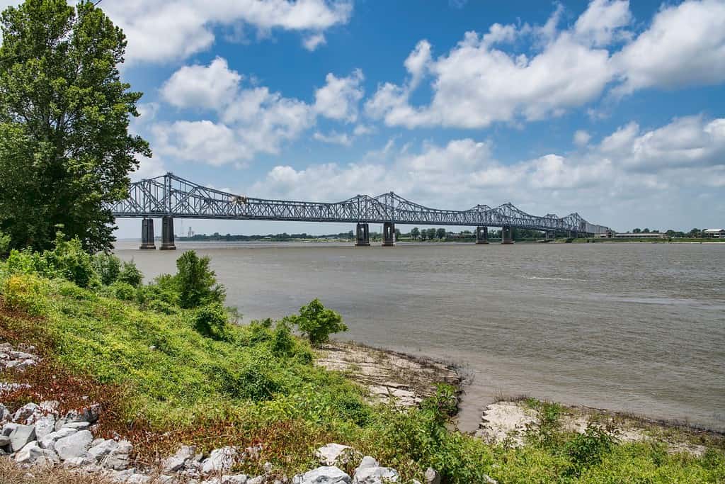 Mississippi River Bridge from Natchez Mississippi to Vidalia Louisiana