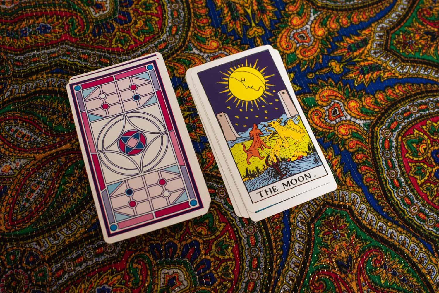 Tarot cards. Magic. Divination. The moon