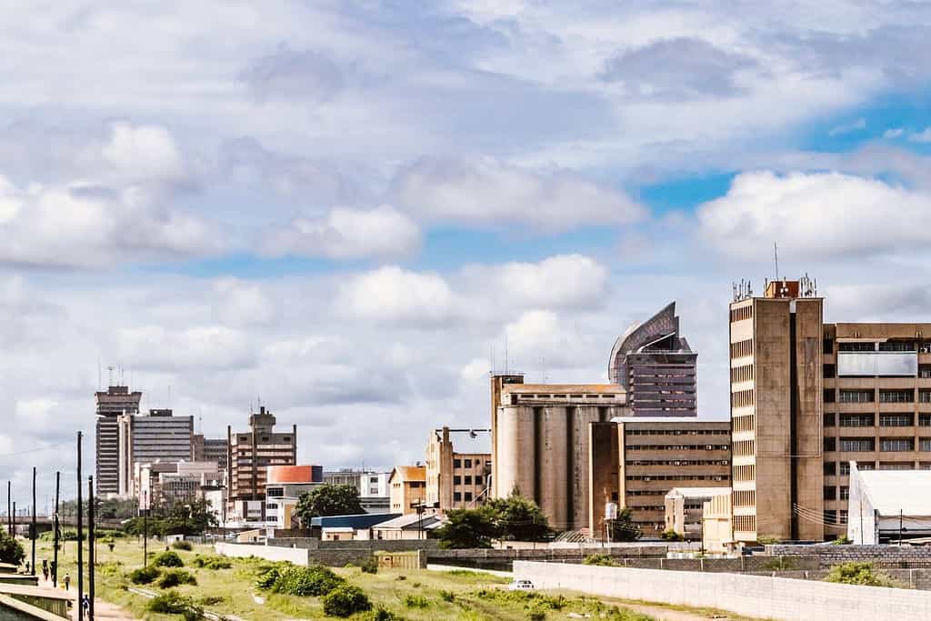 The skyline of Lusaka in Zambia