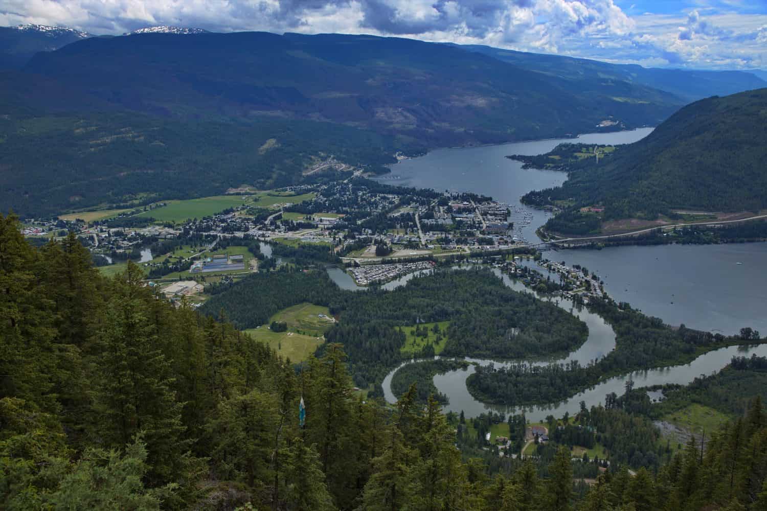View of Sicamous from Sicamous Lookout in British Columbia,Canada,North America