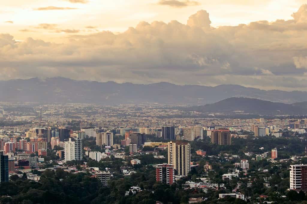 A panoramic view of Guatemala city in the afternoon.