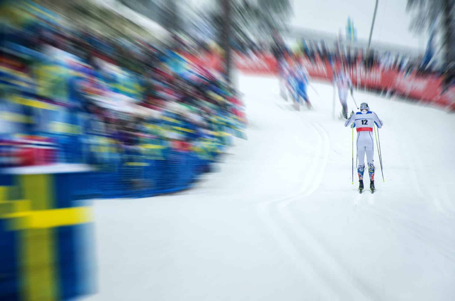 Nordic ski athlete during world cup race - Illustration picture for winter olympic game in pyeongchang 2018