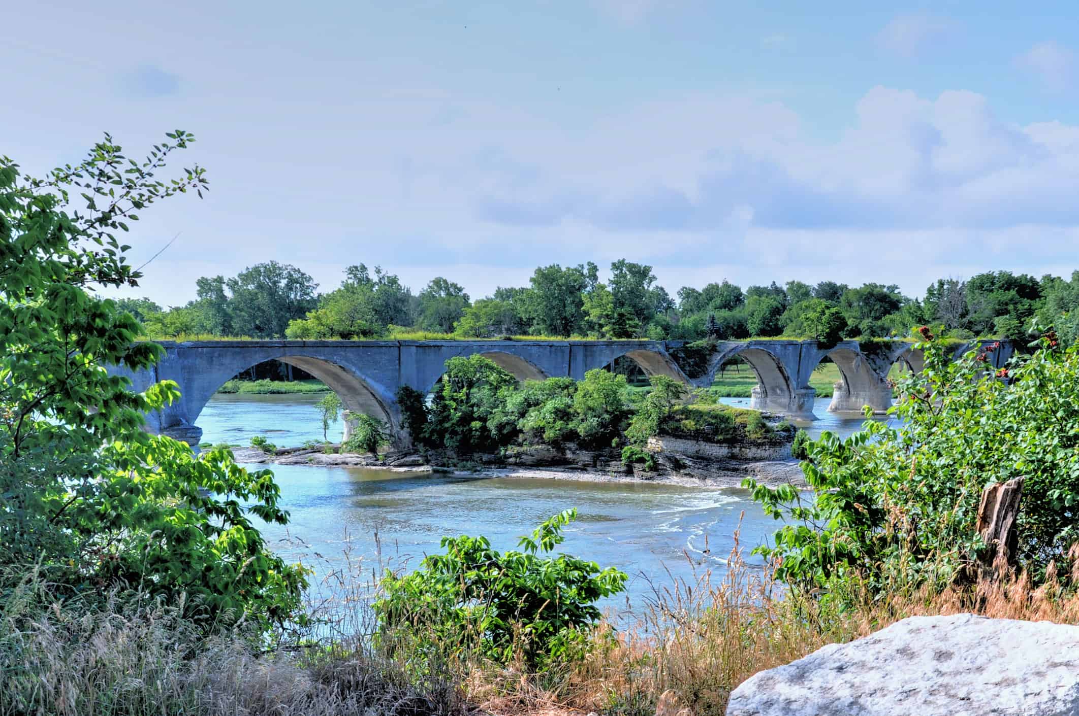 Interurban Stone Bridge over the Maumee River-Built in 1908 near Watertown, Ohio