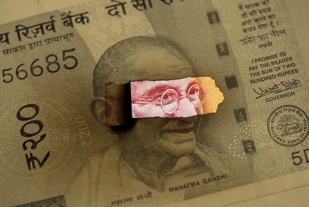Mahatma Gandhi peeking