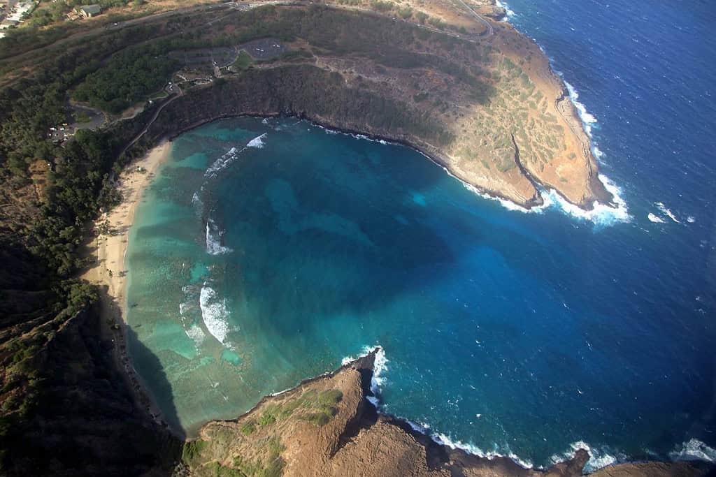 Aerial View of Hanauma Bay in Oahu, Hawaii
