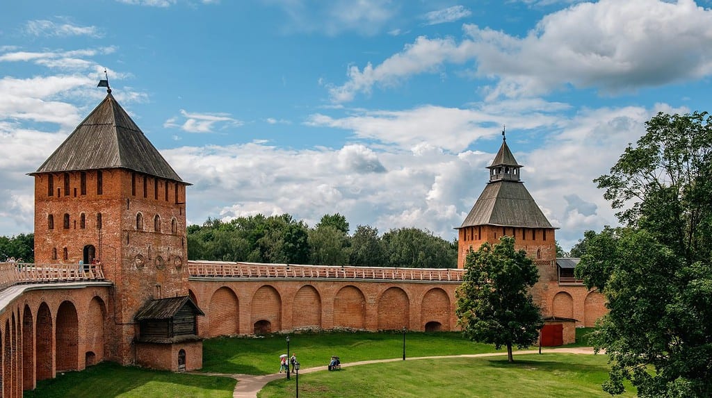 Veliky Novgorod Kremlin (Novgorod Detinets) in summer day.