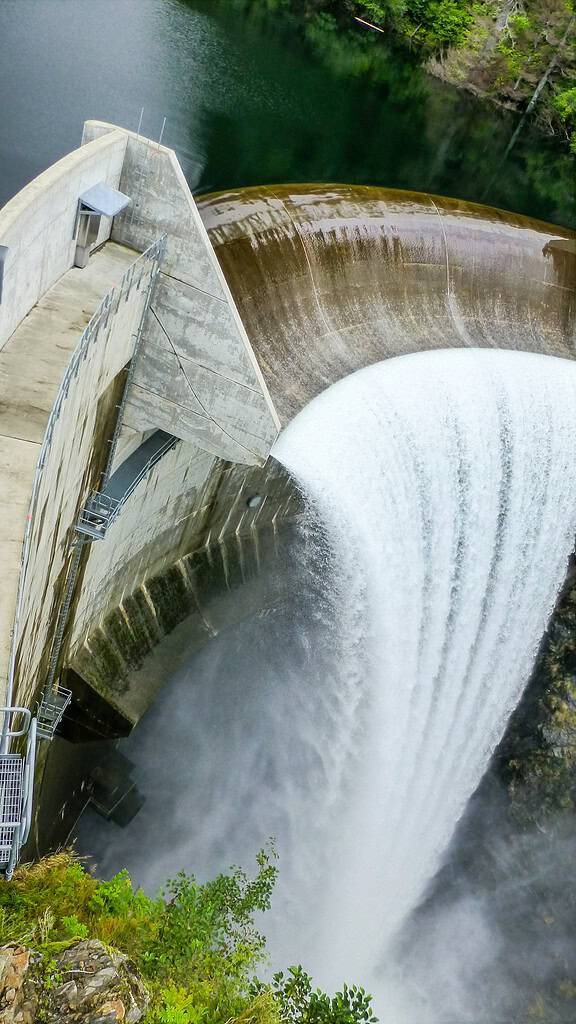 Blue Lake Dam spillway in Sitka Alaska