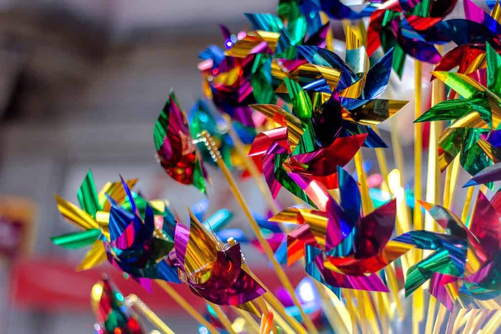 Mexican metalic colorful playful pinwheels