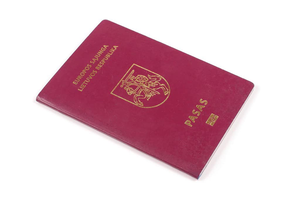 Lithuanian passport isolated on the white background