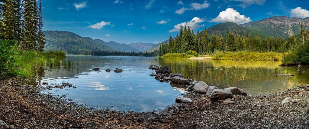 Upper Whitefish lake in the fall provides the beauty of back-country Montana.