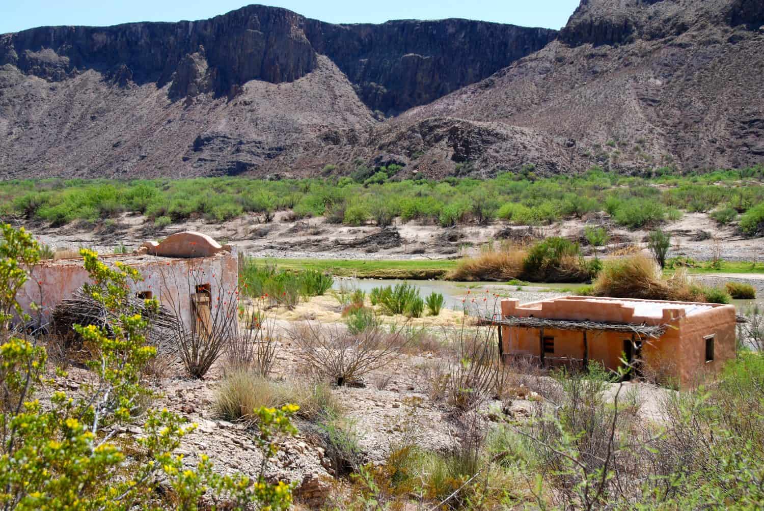 abandoned village / film set in lajitas, texas at rio grande 