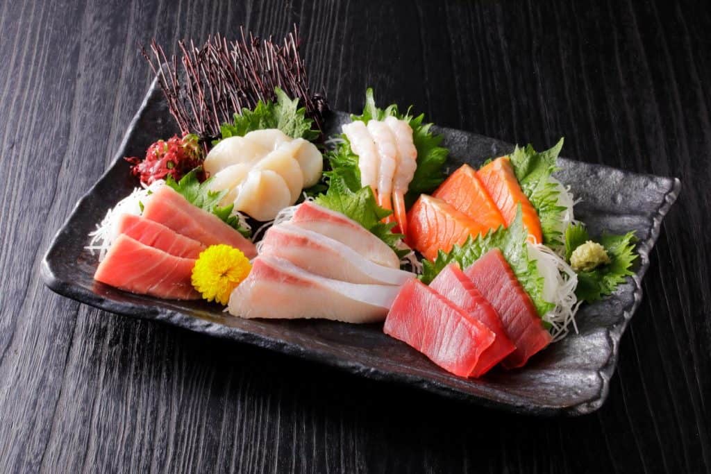 Japanese plate of Assorted Sashimi