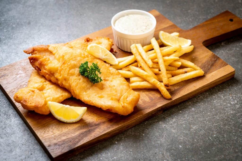 fish and chips with french fries - unhealthy food