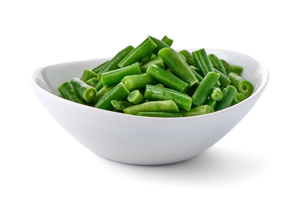 Delicious fresh green beans, isolated on white background