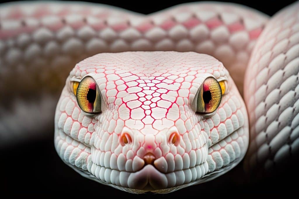 Venomous snake preparing to attack close-up