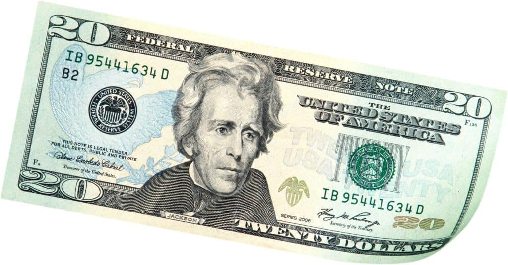 20 Dollars Bill - Isolated