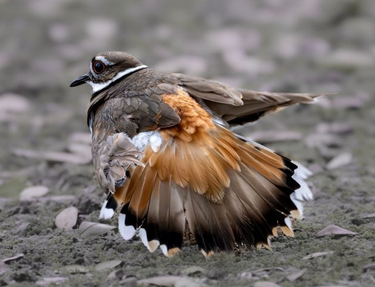 Killdeer demonstrating "Broken Wing Display" to lure predators away from her nest