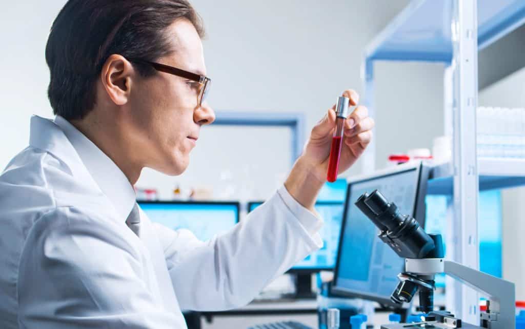 Monkeypox Research Laboratory. Professional Workers of a Modern Futuristic Lab. Monkey Pox Experiments in Clinic Hospital. Science and Modern Technology Concept.