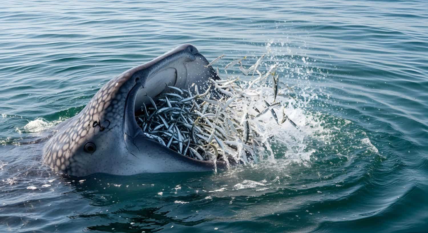 Whale Shark Feeding Vertically on Ikan Puri