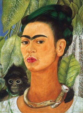 "Self-Portrait with Monkey" by Mexican artist Frida Kahlo