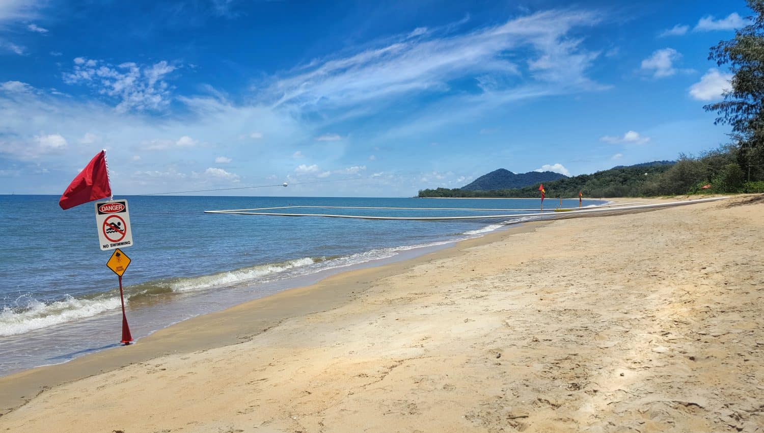 stinger nets are located at Cairns beaches for protection from marina stingers