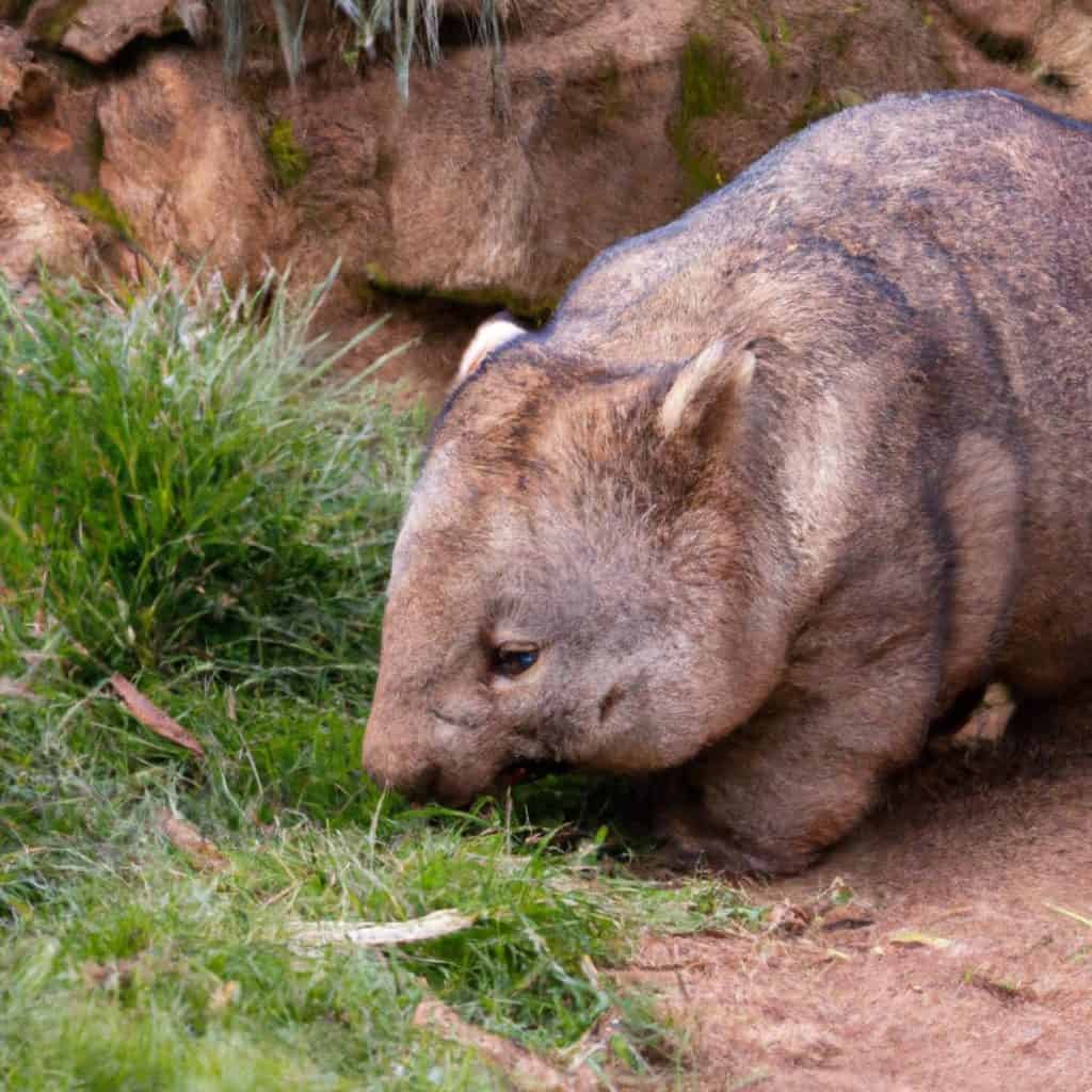 &rlm;The northern hairy-nosed wombat (Lasiorhinus krefftii) or yaminon is one of three extant species of Australian marsupials known as wombats. It is one of the rarest land mammals in the world