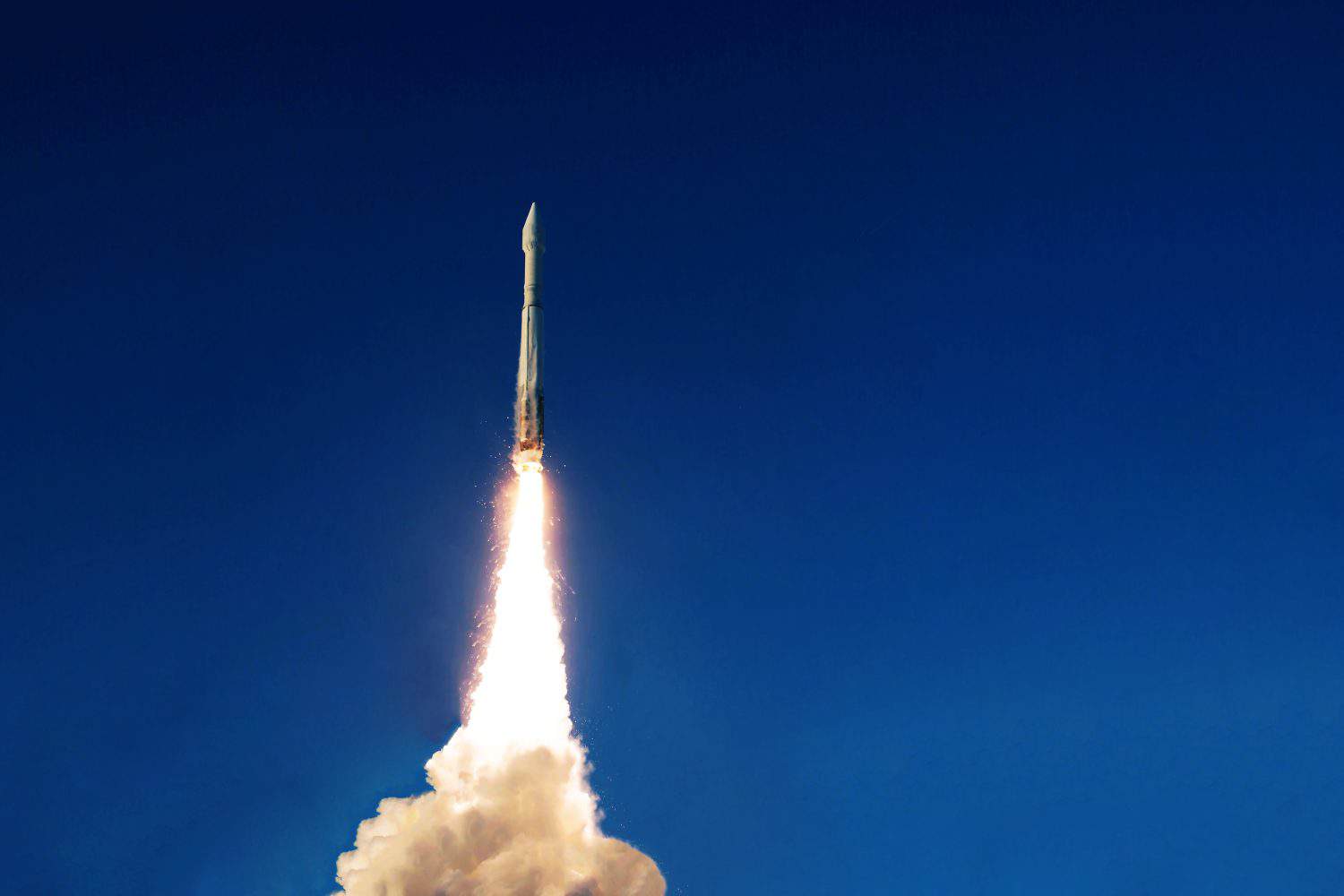 Launch of a space rocket into space. Elements of this image furnished by NASA. High quality photo