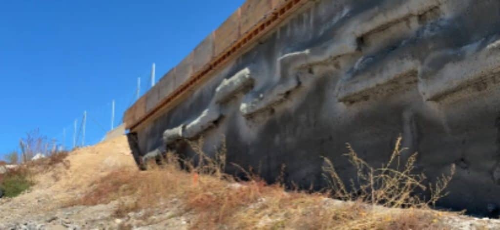 NCDOT's bat wall constructed along I-40
