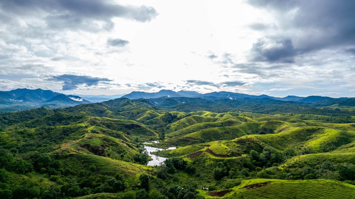 Landscape with mountains and clouds of Sogeri in central Province Papua New Guinea