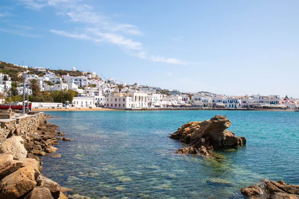 old port and Mykonos old city Mykonos Island South Aegean Region (S&uuml;dliche &Auml;g&auml;is) Greece