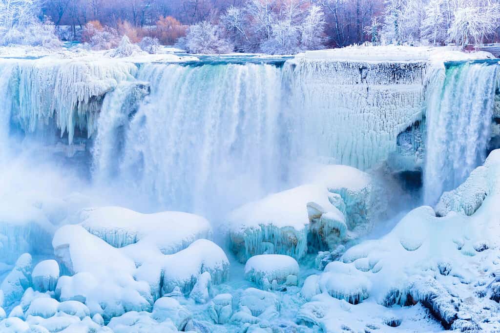 Niagara Falls frozen during deep winter