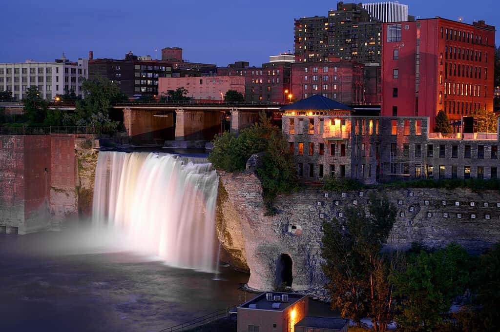 High Falls at Night, Rochester, NY