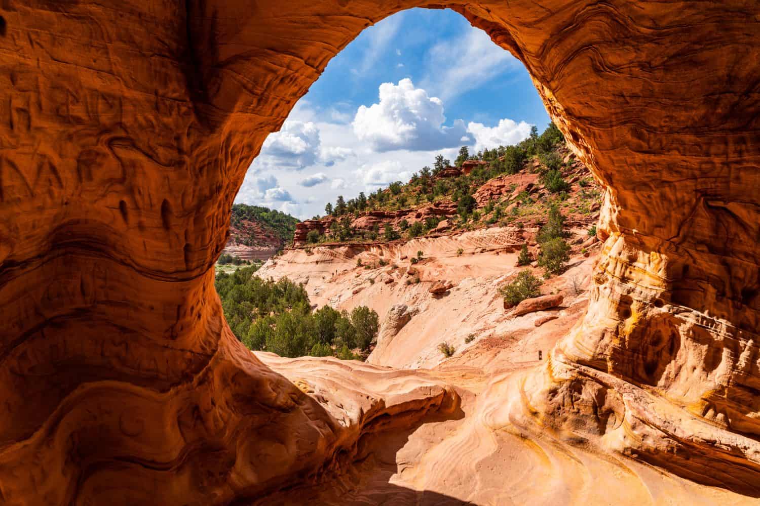 A view from the inside of Moqui Cave, Kanab, Utah.