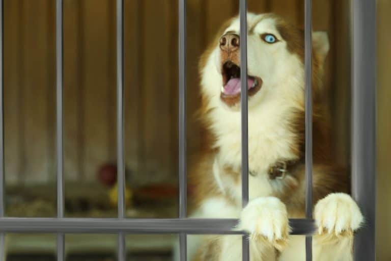 Shelter Staff Couldn't Keep This Husky in Her Kennel, Then Found Her Sitting on It